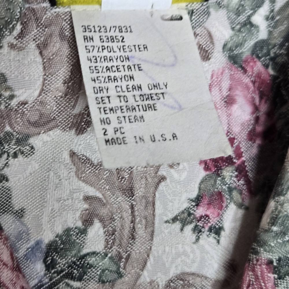 Vtg Stuart Alan Floral Tapestry Blazer Jacket Size 14 Pastel 80s Cottagecore - Picture 11 of 13